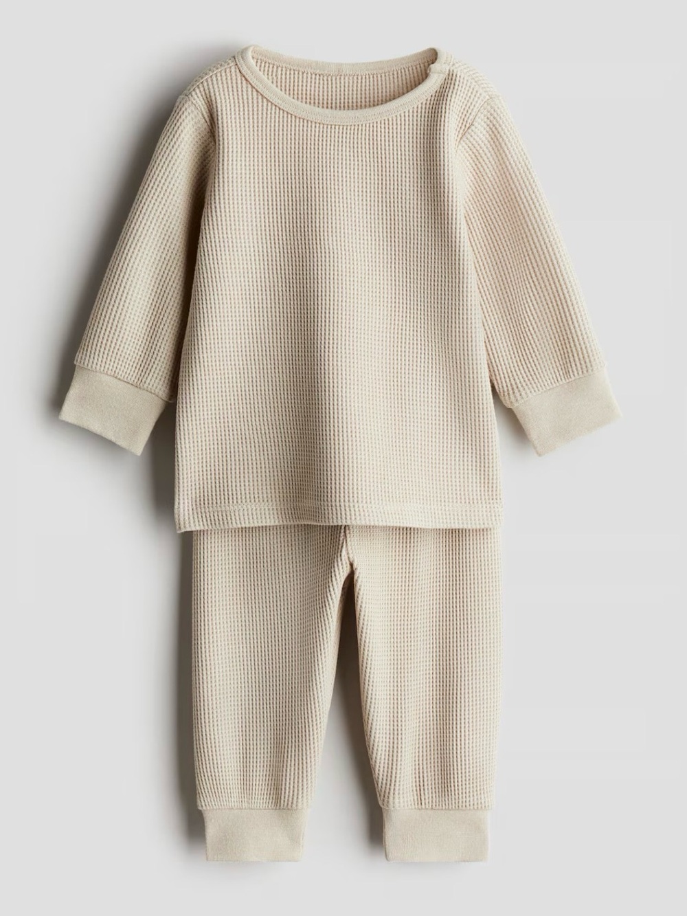 Baby Beige Waffle Cotton Set H&M Adorables 12M